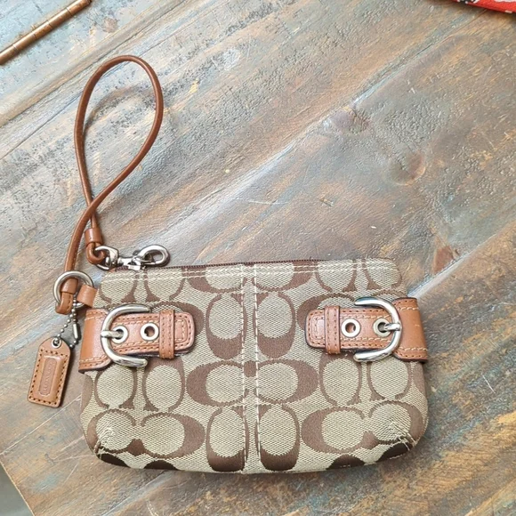 Tan Coach Wristlet - Picture 1 of 5